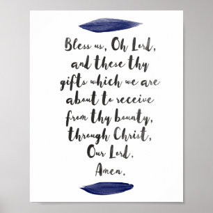 Bless ons, Oh Heer, Grace voor de Meals Wall Art Poster