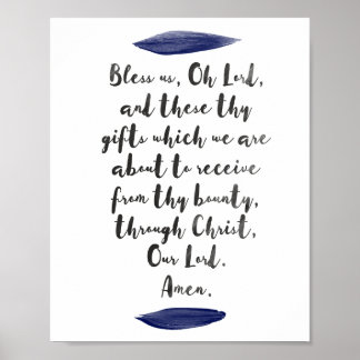 Bless ons, Oh Heer, Grace voor de Meals Wall Art Poster