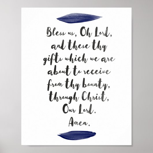 Bless ons, Oh Heer, Grace voor de Meals Wall Art Poster (Voorkant)
