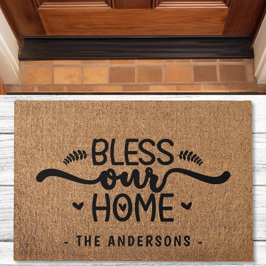 Bless Ons Thuis Gepersonaliseerde Nep Boerenbalt Deurmat