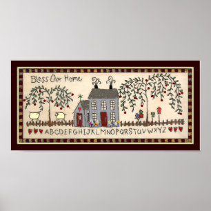 BLESS ONZE HOME~Primitieve Rustic Home Decor Art Poster