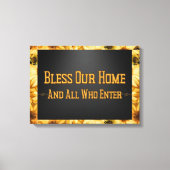 Bless Our Home Floral Wall Art Canvas Afdruk (Voorkant)