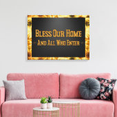 Bless Our Home Floral Wall Art Canvas Afdruk (Insitu (Woonkamer))