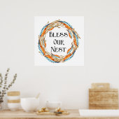 Bless Our Nest Boho Feathers Poster (Keuken)