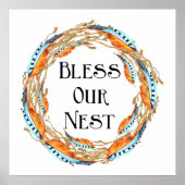 Bless Our Nest Boho Feathers Poster (Voorkant)