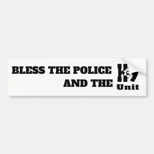 BLESS POLICE & K9 UNIT BUMPERSTICKER (Voorkant)
