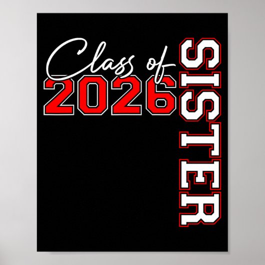 Bless Senior zuster klas 2026 trotse grote zus Poster (Voorkant)