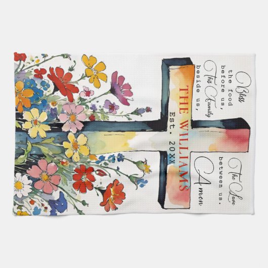 Bless The Food Before Us Prayer Theedoek (Horizontaal)