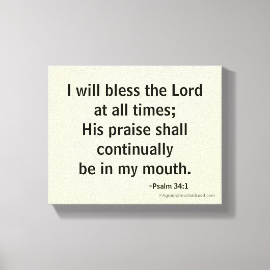 Bless the Lord Canvas Afdruk (Voorkant)