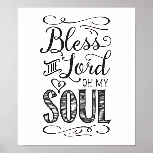 Bless the Lord Oh My Soul Art Poster (Voorkant)