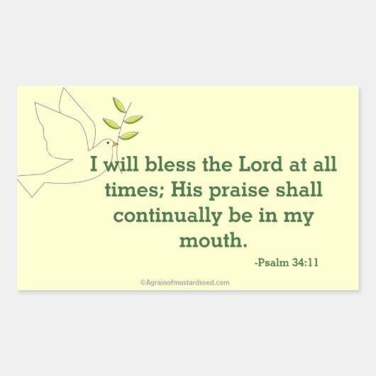 Bless The Lord Rechthoekige Sticker (Voorkant)