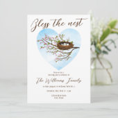 Bless the Nest Faith Baby shower Nesting Party (Bl Kaart (Staand voorkant)