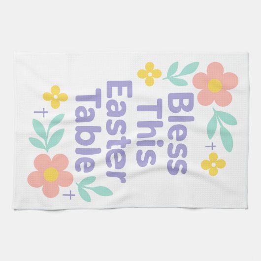 Bless This Easter Table Floral Towel 2026 Theedoek (Horizontaal)