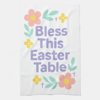Bless This Easter Table Floral Towel 2026 Theedoek
