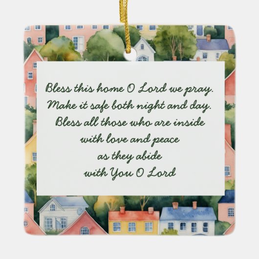 Bless this Home Gefeliciteerd met je nieuwe huis Keramisch Ornament (Voorkant)