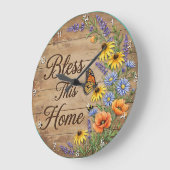 Bless This Home Meadow Butterfly Grote Klok (Hoek)