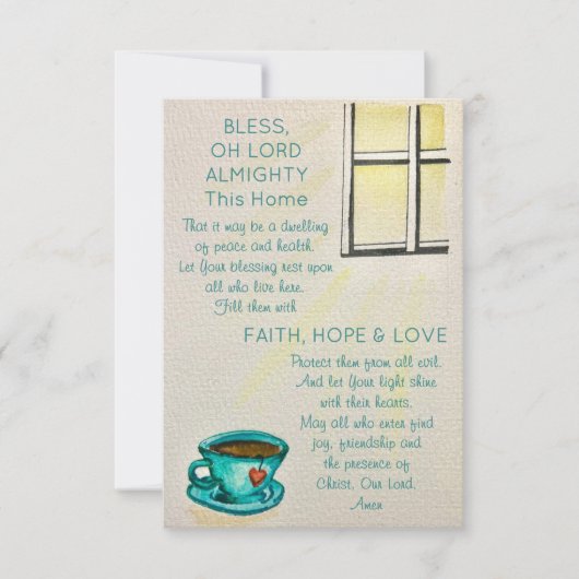 Bless This Home – Prayer Card - Note Card Kaart (Voorkant)
