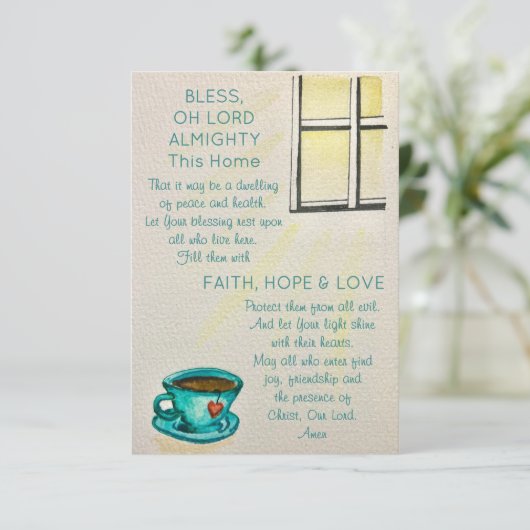Bless This Home – Prayer Card - Note Card Kaart (Staand voorkant)