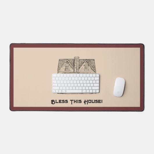 Bless This House met tekst en afbeelding sjablonen Bureaumat (Keyboard & Muis)
