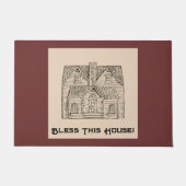 Bless This House met tekst en afbeelding sjablonen Deurmat (Voorkant)