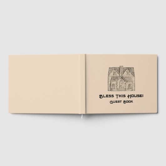 Bless This House met tekst en afbeelding sjablonen Gastenboek (Volledig)