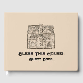 Bless This House met tekst en afbeelding sjablonen Gastenboek