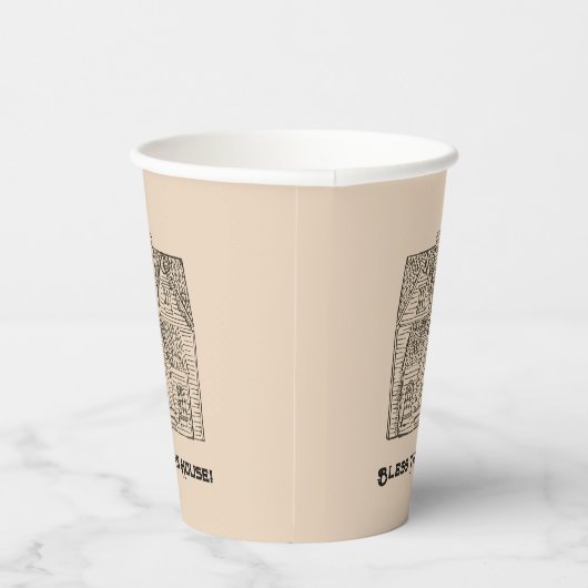 Bless This House met tekst en afbeelding sjablonen Papieren Bekers (Rechts)