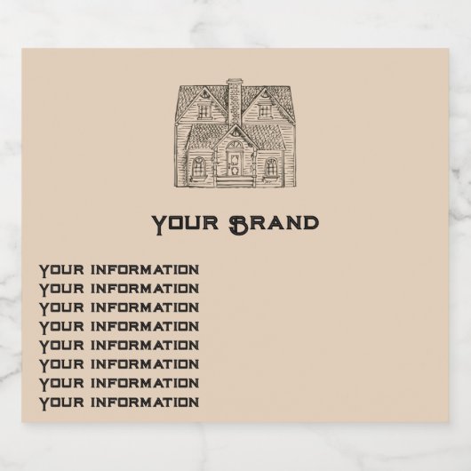 Bless This House met tekst en afbeelding sjablonen Sparkling Wijnetiket (Enkel label)