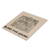 Bless This House met tekst en afbeelding sjablonen Tegeltje (Zijkant)
