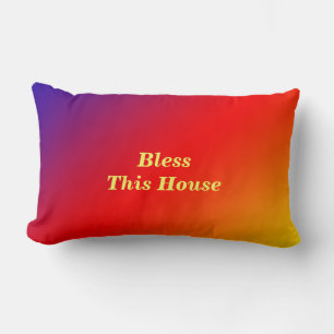 Bless this House Vivid Rainbow Throw Kussen