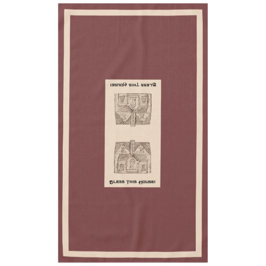 Bless This House w / tekst & afbeelding sjabloon 6 Tafelkleed (Voorkant)