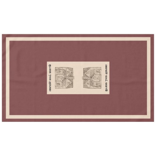 Bless This House w / tekst & afbeelding sjabloon 6 Tafelkleed (Voorkant (Horizontaal))