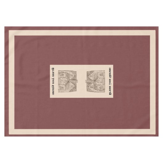 Bless This House w / tekst en afbeelding sjabloon  Tafelkleed (Voorkant (Horizontaal))