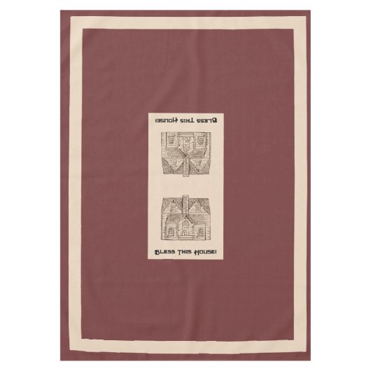 Bless This House w / tekst en afbeelding sjabloon  Tafelkleed (Voorkant)