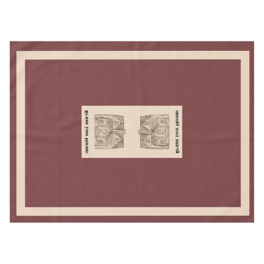 Bless This House w / tekst en afbeelding sjabloon  Tafelkleed (Voorkant (Horizontaal))