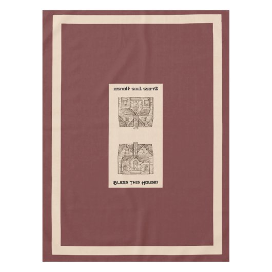 Bless This House w / tekst en afbeelding sjabloon  Tafelkleed (Voorkant)