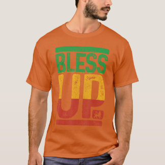 Bless Up Reggae Muziek Rastafari Leeuw van Juda Ra T-shirt