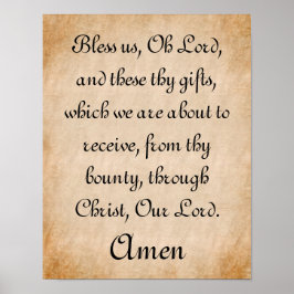 Bless Us, Oh Lord Mealtime Prayer Poster