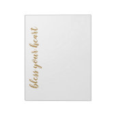 Bless Your Heart Goud Schrift Notitieblok (Linkerzijde)