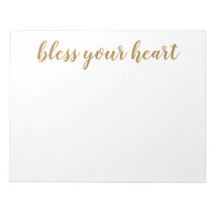 Bless Your Heart Goud Schrift Notitieblok