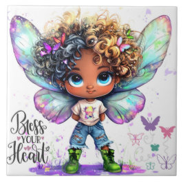 Bless Your Heart Lil Fairy Keramische Tegel Tegeltje