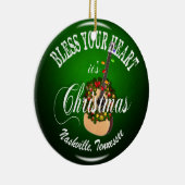 Bless Your Heart Nashville kerstversiering Keramisch Ornament (Rechts)