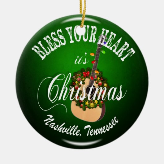 Bless Your Heart Nashville kerstversiering Keramisch Ornament (Voorkant)