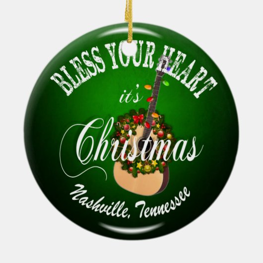 Bless Your Heart Nashville kerstversiering Keramisch Ornament (Achterkant)