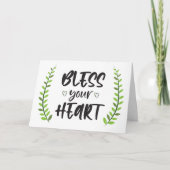 Bless Your Heart Southern Sweet Laurel Leaf Bedankkaart (Voorkant)