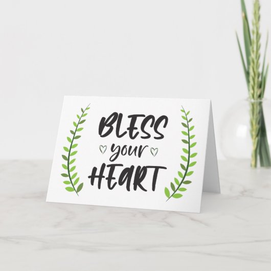 Bless Your Heart Southern Sweet Laurel Leaf Bedankkaart (Voorkant)