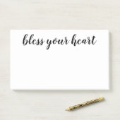 Bless Your Heart Zwarte Script Post-it® Notes (Op bureau)