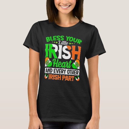Bless Your Little Irish Shamrock St Patrick's Day T-shirt (Voorkant)