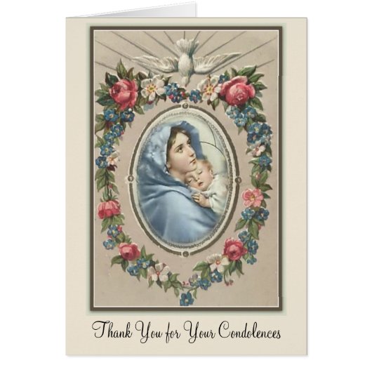 Blessde Maagd Maria katholieke condoleance dank j (Voorkant)
