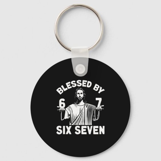 Blessed 6 Number 67 Six Seven Meme  Sleutelhanger (Voorkant)